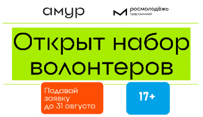 открыт набор волонтеров на Всероссийский форум молодых предпринимателей «Амур» - фото - 1